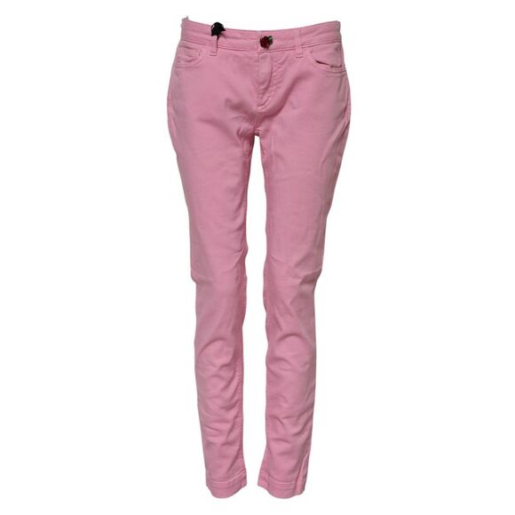Dolce & Gabbana Pink Cotton PRETTY Skinny Denim Women's Jeans (Pre-Owned)